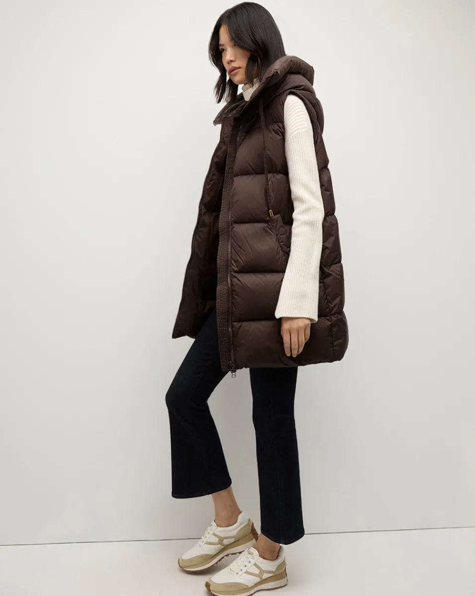 Veronica Beard Jackets & Outerwear*Bria Puffer Vest in Dark Chocolate DarkChocolate