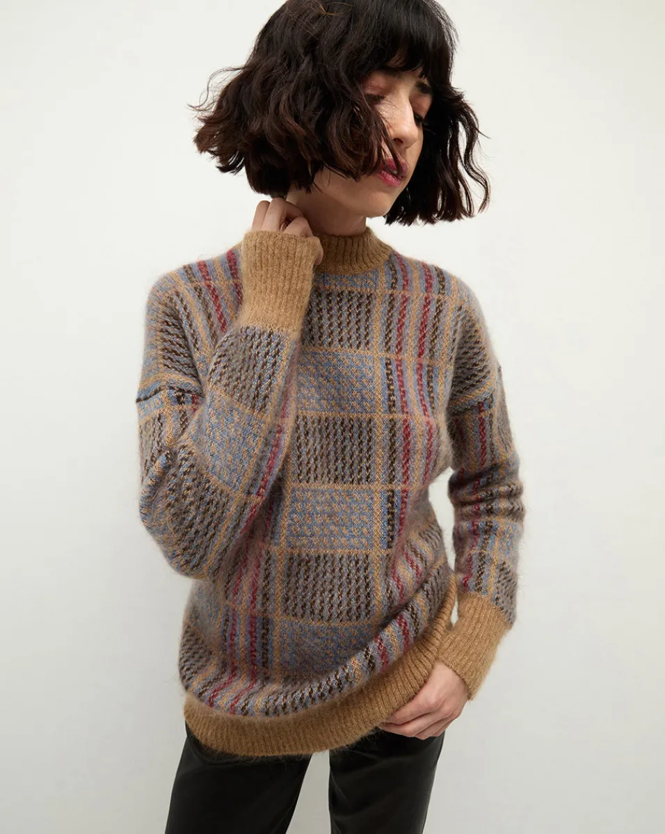 Veronica Beard Sweaters|Tops*Bristol Plaid Sweater in Russet RussetMulti