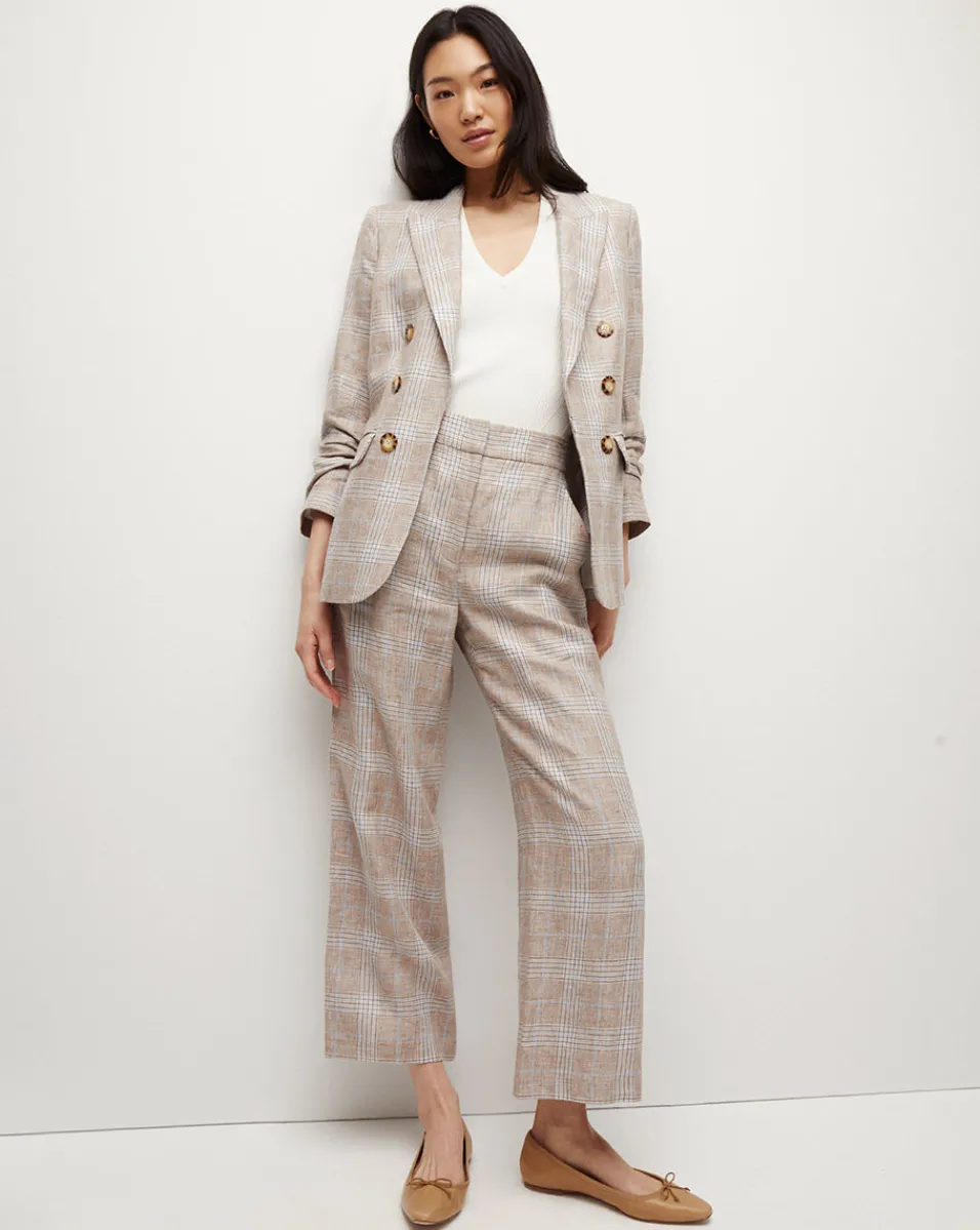 Veronica Beard Pants*Brixton Linen Pant in Khaki Multi KhakiMulti