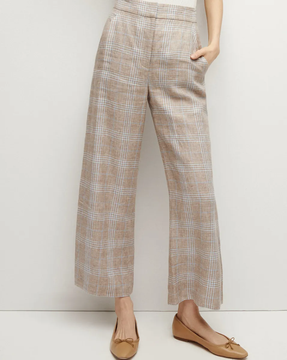 Veronica Beard Pants*Brixton Linen Pant in Khaki Multi KhakiMulti