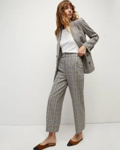 Veronica Beard Pants*Brixton Plaid Wide-Leg Cropped Pant Multi