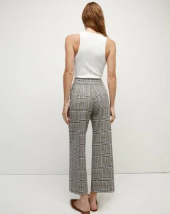 Veronica Beard Pants*Brixton Plaid Wide-Leg Cropped Pant Multi