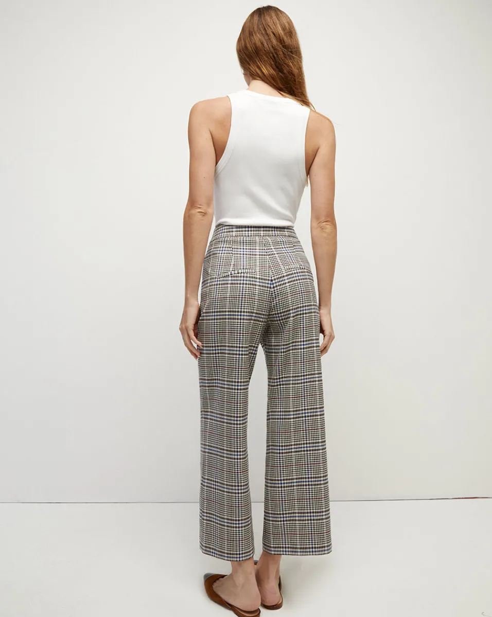 Veronica Beard Pants*Brixton Plaid Wide-Leg Cropped Pant Multi