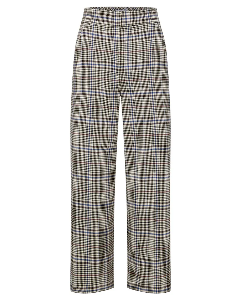 Veronica Beard Pants*Brixton Plaid Wide-Leg Cropped Pant Multi