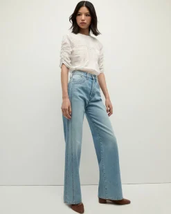 Veronica Beard Tops*Bryce Pleated Top in Off-White