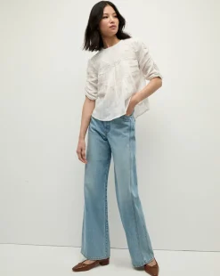 Veronica Beard Tops*Bryce Pleated Top in Off-White