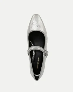 Veronica Beard Pumps*Cade Metallic Mary Jane Ballet Pump in Silver