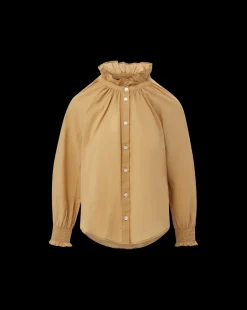 Veronica Beard Tops*Calisto Cotton Shirt in Khaki