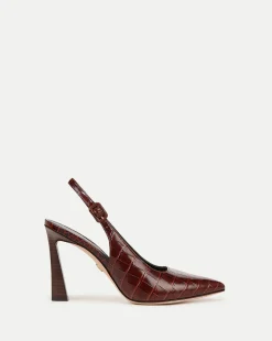Veronica Beard Pumps|The Veronicas' Favorites*Callie Croc-Embossed Slingback Pump in Sepia