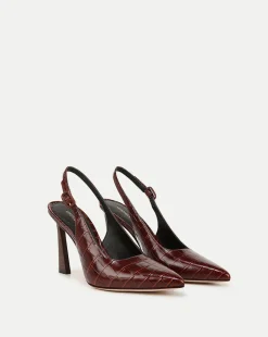 Veronica Beard Pumps|The Veronicas' Favorites*Callie Croc-Embossed Slingback Pump in Sepia