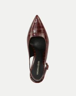 Veronica Beard Pumps|The Veronicas' Favorites*Callie Croc-Embossed Slingback Pump in Sepia
