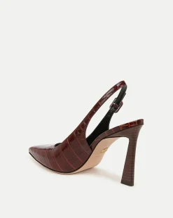 Veronica Beard Pumps|The Veronicas' Favorites*Callie Croc-Embossed Slingback Pump in Sepia