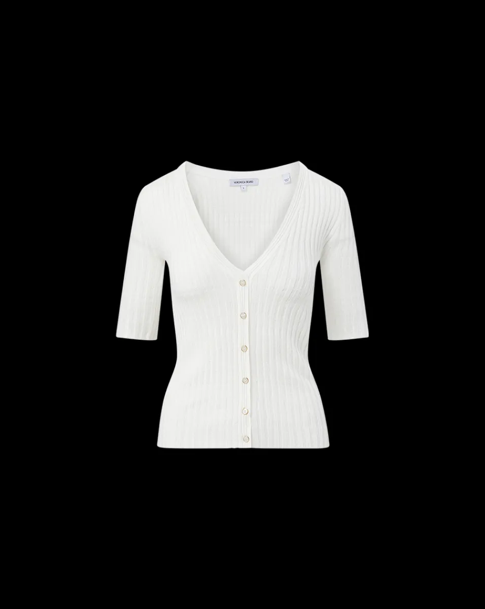 Veronica Beard Sweaters|Tops*Calliope Ribbed Cardigan in Off-White