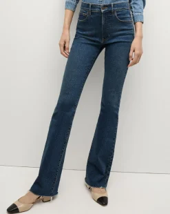 Veronica Beard Jeans|The Veronicas' Favorites*Cameron Bootcut Jean with Raw Hem in Dark Blue Denim Thriller