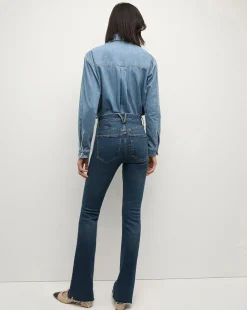 Veronica Beard Jeans|The Veronicas' Favorites*Cameron Bootcut Jean with Raw Hem in Dark Blue Denim Thriller