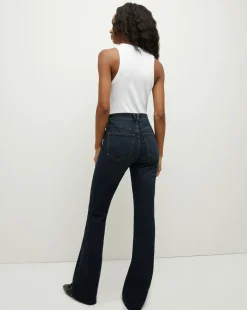 Veronica Beard Jeans*Cameron Raw Hem Bootcut Jean in Dark Ink DarkInk