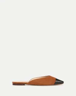 Veronica Beard Flats & Loafers*Carlotta Suede Flat in Black/Caramel