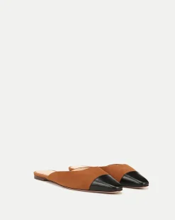 Veronica Beard Flats & Loafers*Carlotta Suede Flat in Black/Caramel