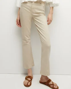 Veronica Beard Jeans*Carolina Khaki High-Rise Crop-Flare Jean StoneKhaki