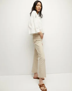Veronica Beard Jeans*Carolina Khaki High-Rise Crop-Flare Jean StoneKhaki