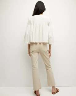 Veronica Beard Jeans*Carolina Khaki High-Rise Crop-Flare Jean StoneKhaki