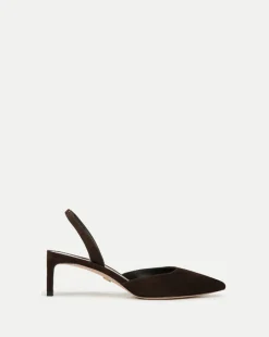 Veronica Beard Pumps|Party Dressing*Caroline Suede Slingback Pump in Dark Brown Espresso