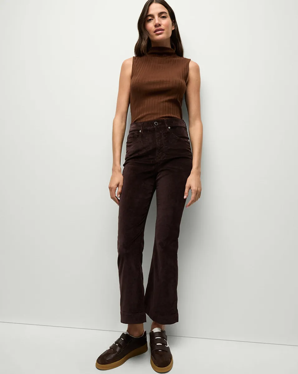 Veronica Beard Jeans*Carson Ankle Flare Velvet in Dark Chocolate DarkChocolate