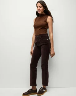 Veronica Beard Jeans*Carson Ankle Flare Velvet in Dark Chocolate DarkChocolate