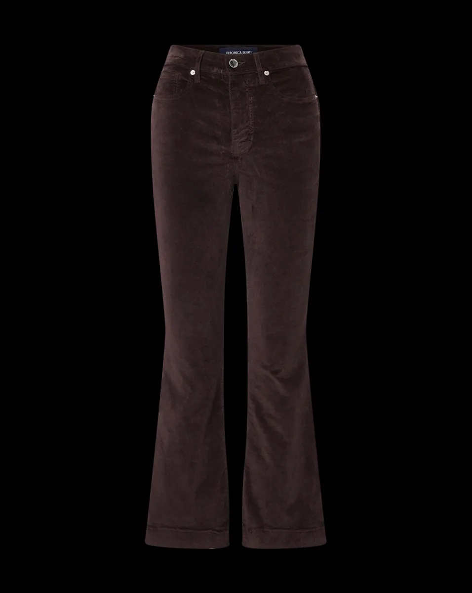 Veronica Beard Jeans*Carson Ankle Flare Velvet in Dark Chocolate DarkChocolate