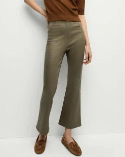 Veronica Beard Jeans*Carson Coated Off-Duty Kick-Flare Jean in Army High Gloss ArmyHighGloss