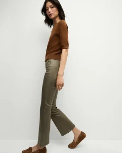 Veronica Beard Jeans*Carson Coated Off-Duty Kick-Flare Jean in Army High Gloss ArmyHighGloss