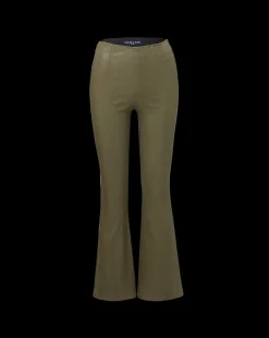 Veronica Beard Jeans*Carson Coated Off-Duty Kick-Flare Jean in Army High Gloss ArmyHighGloss