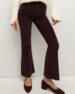 Veronica Beard Jeans|Pants*Carson Corduroy Kick-Flare Pant in Plum