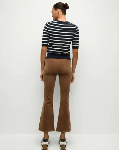 Veronica Beard Jeans*Carson Corduroy Kick-Flare Jeans in Brown DeepOchre
