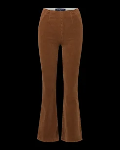 Veronica Beard Jeans*Carson Corduroy Kick-Flare Jeans in Brown DeepOchre