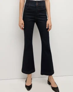 Veronica Beard Jeans*Carson Corset Waist Kick-Flare Jean in Indigo Rinse IndigoRinse