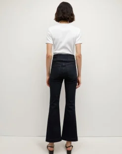 Veronica Beard Jeans*Carson Corset Waist Kick-Flare Jean in Indigo Rinse IndigoRinse