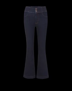 Veronica Beard Jeans*Carson Corset Waist Kick-Flare Jean in Indigo Rinse IndigoRinse