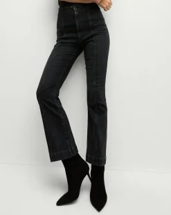 Veronica Beard Jeans*Carson Kick-Flare Jean in Washed Black Denim WashedOnyx