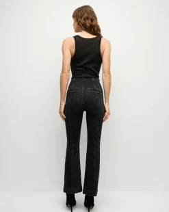 Veronica Beard Jeans*Carson Kick-Flare Jean in Washed Black Denim WashedOnyx