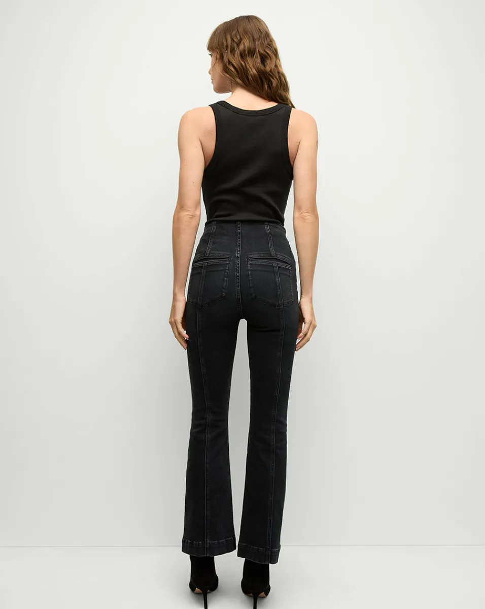 Veronica Beard Jeans*Carson Kick-Flare Jean in Washed Black Denim WashedOnyx