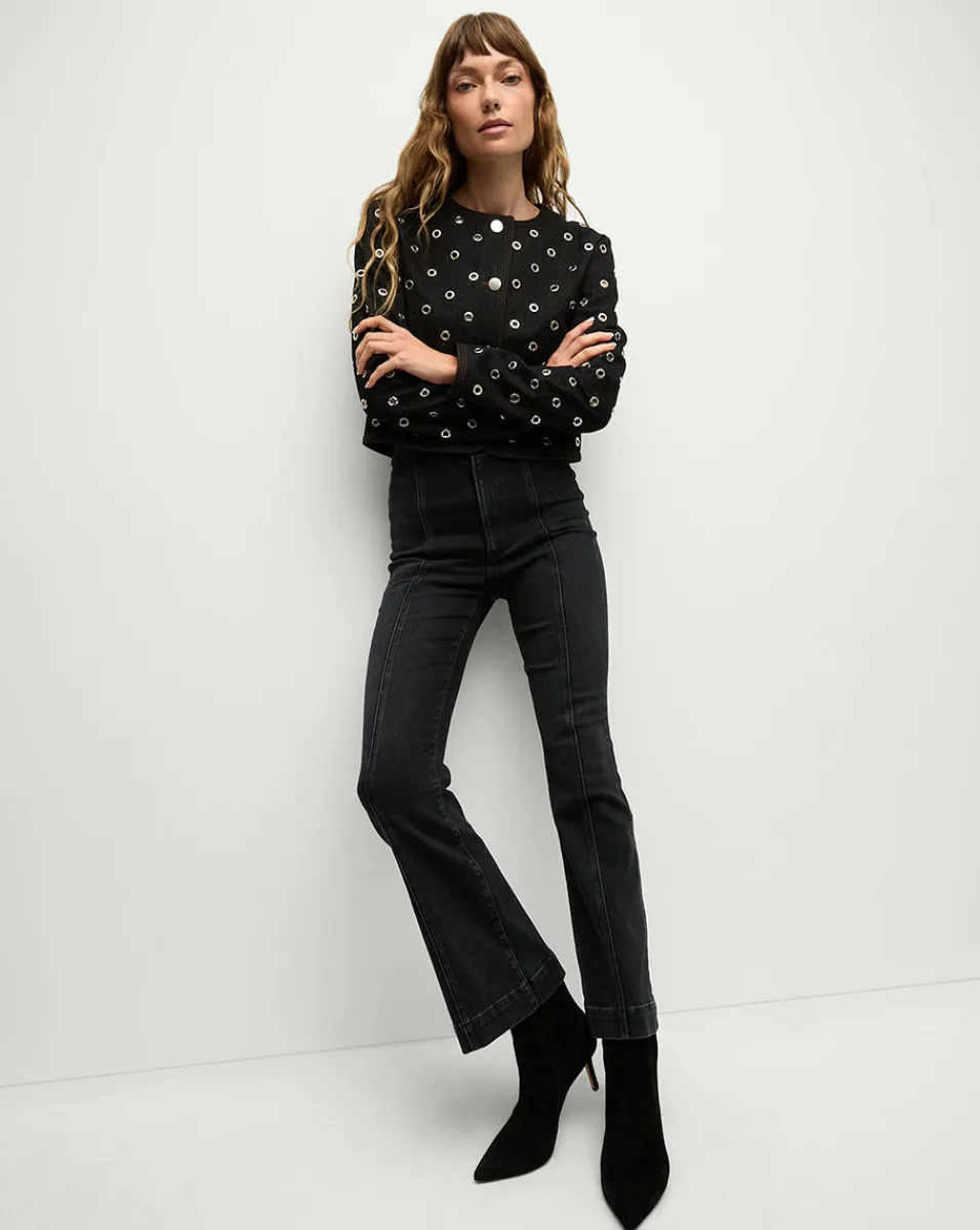 Veronica Beard Jeans*Carson Kick-Flare Jean in Washed Black Denim WashedOnyx