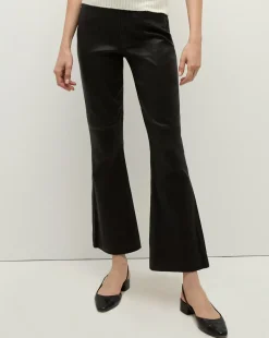 Veronica Beard Jeans|Pants*Carson Kick-Flare Leather Pant in Black