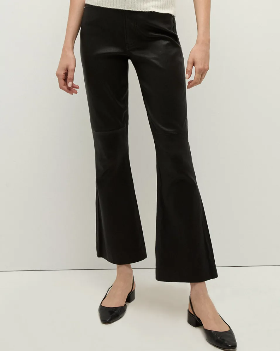 Veronica Beard Jeans|Pants*Carson Kick-Flare Leather Pant in Black