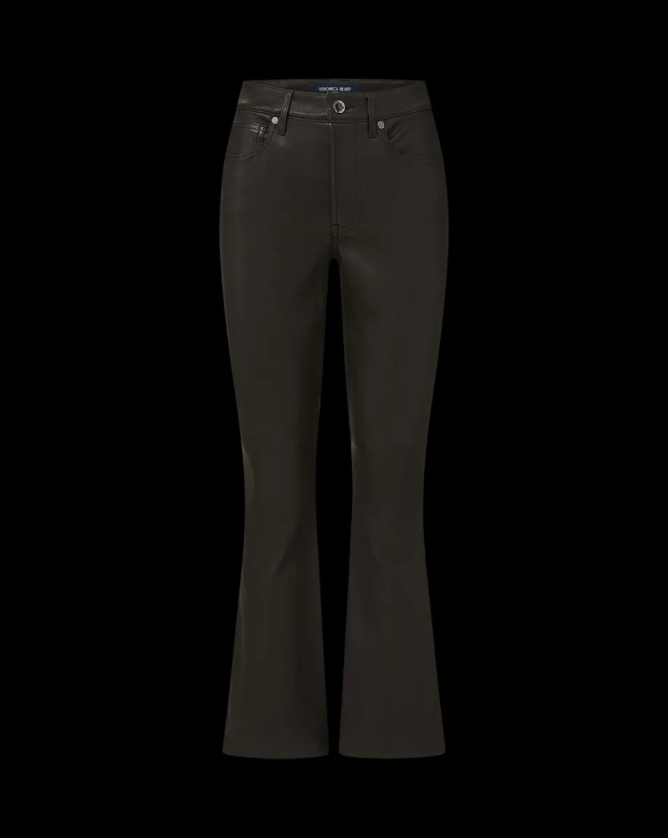 Veronica Beard Jeans|Pants*Carson Kick-Flare Leather Pant in Black