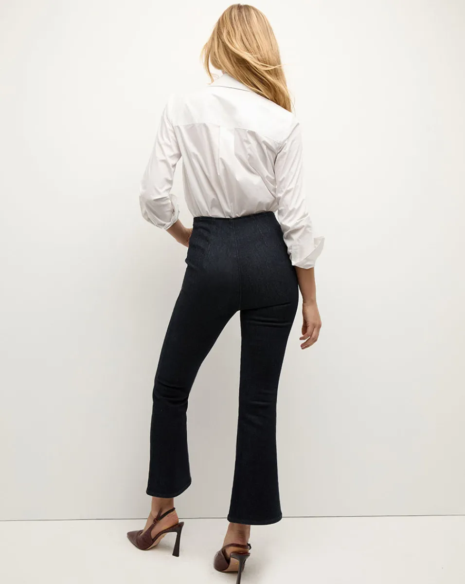 Veronica Beard Jeans*Carson Off-Duty Kick-Flare Jean in Black Oxford