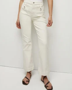 Veronica Beard Jeans*Carson Patch Pocket Kick-Flare Jean in Ecru EcruPatchPockets