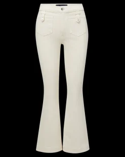 Veronica Beard Jeans*Carson Patch Pocket Kick-Flare Jean in Ecru EcruPatchPockets