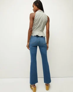 Veronica Beard Jeans*Carson Raw Hem Kick-Flare Jean in Serendipity