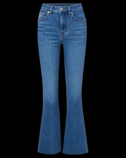 Veronica Beard Jeans*Carson Raw Hem Kick-Flare Jean in Serendipity